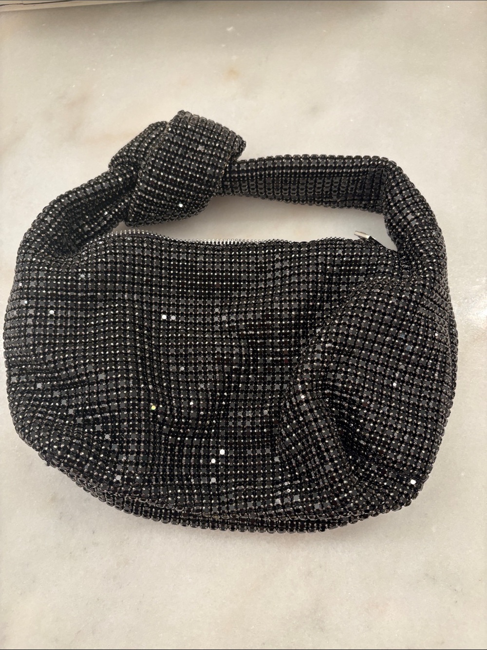 Black, beaded bag